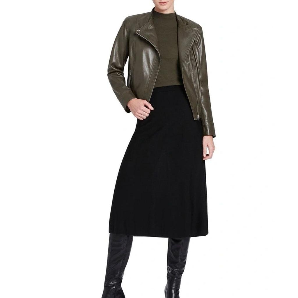 Leatherviz  Women Leather Jacket In Olive - Image #3