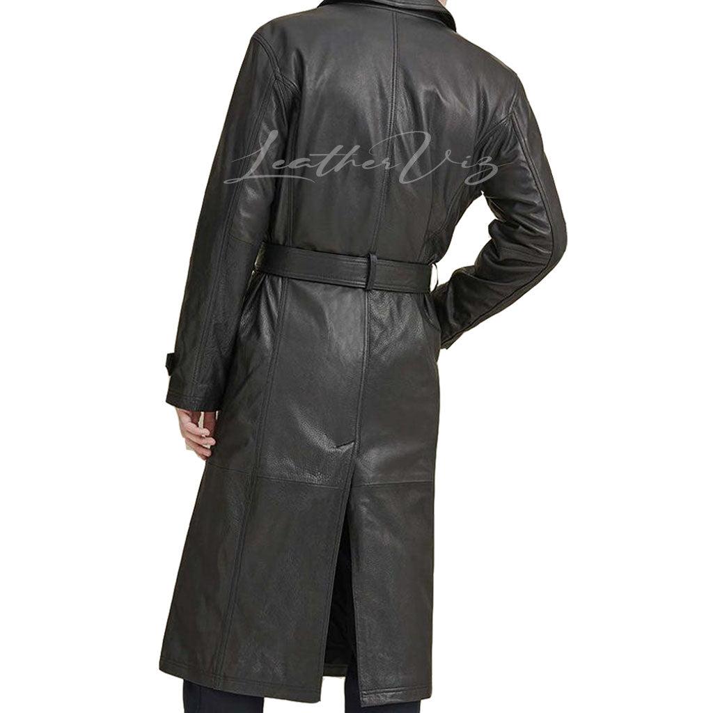 LEATHER TRENCH COAT 