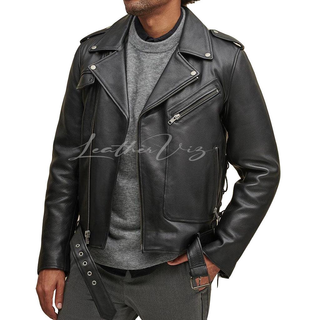 Genuine Leather Mens Rider Jacket