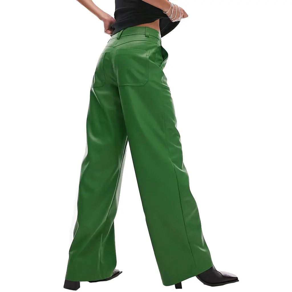 Saint Patrick's Day Special Green Leather Pants - Image #2