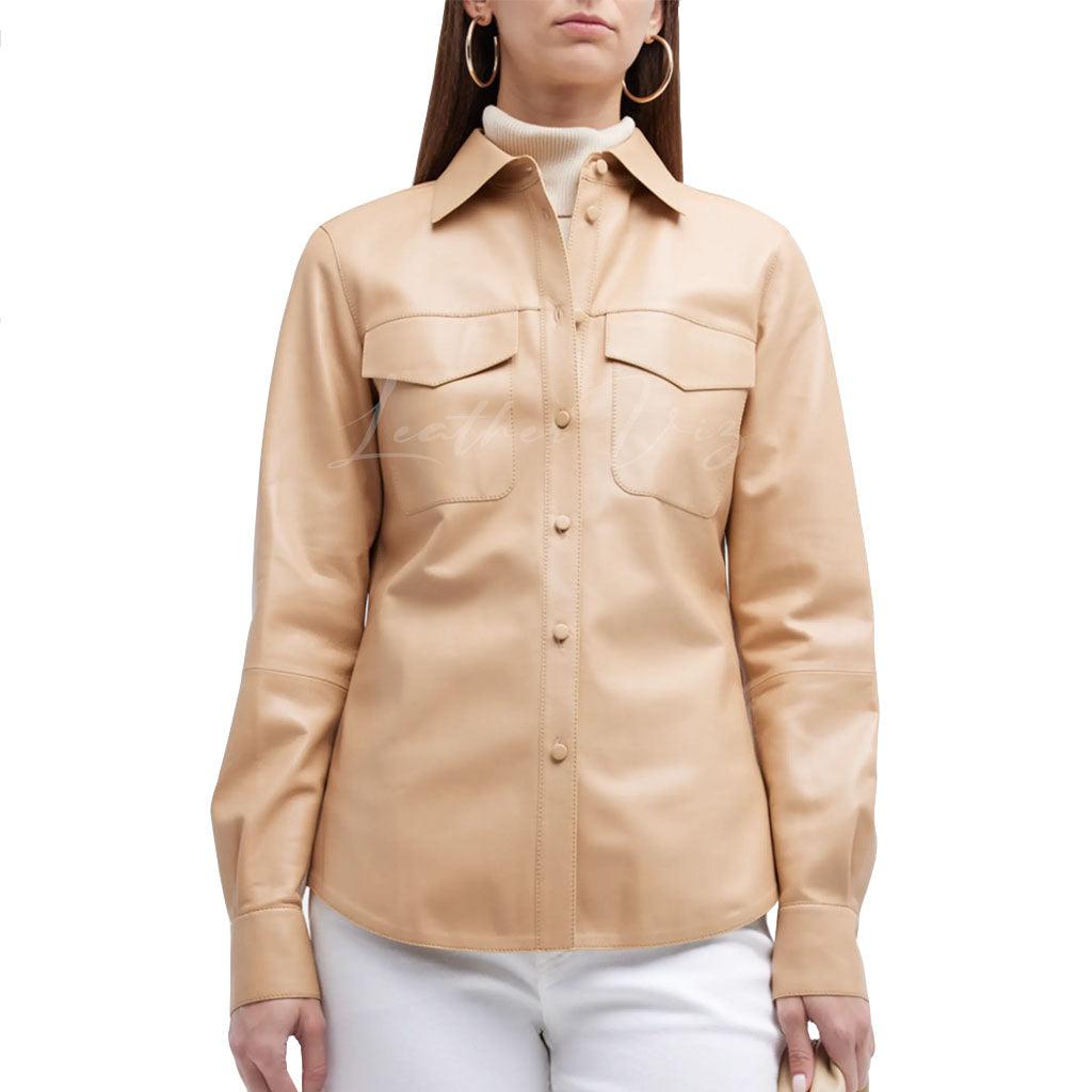 CORPORATE WOMEN LEATHER SHIRT - Image #1