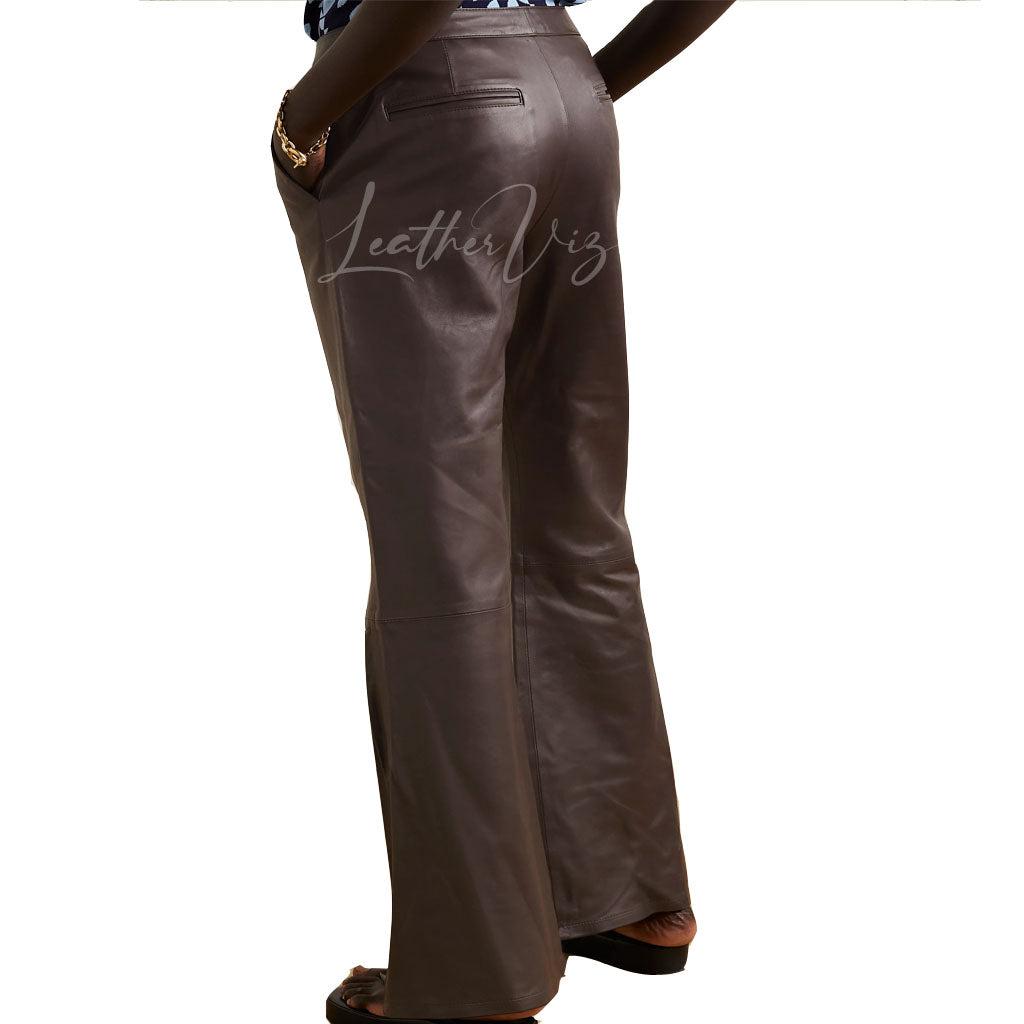 BELL BOTTOM STYLE LEATHER TROUSERS - Image #3