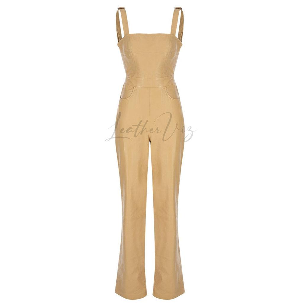 BACKLESS LEATHER JUMPSUIT FOR WOMEN - Image #1