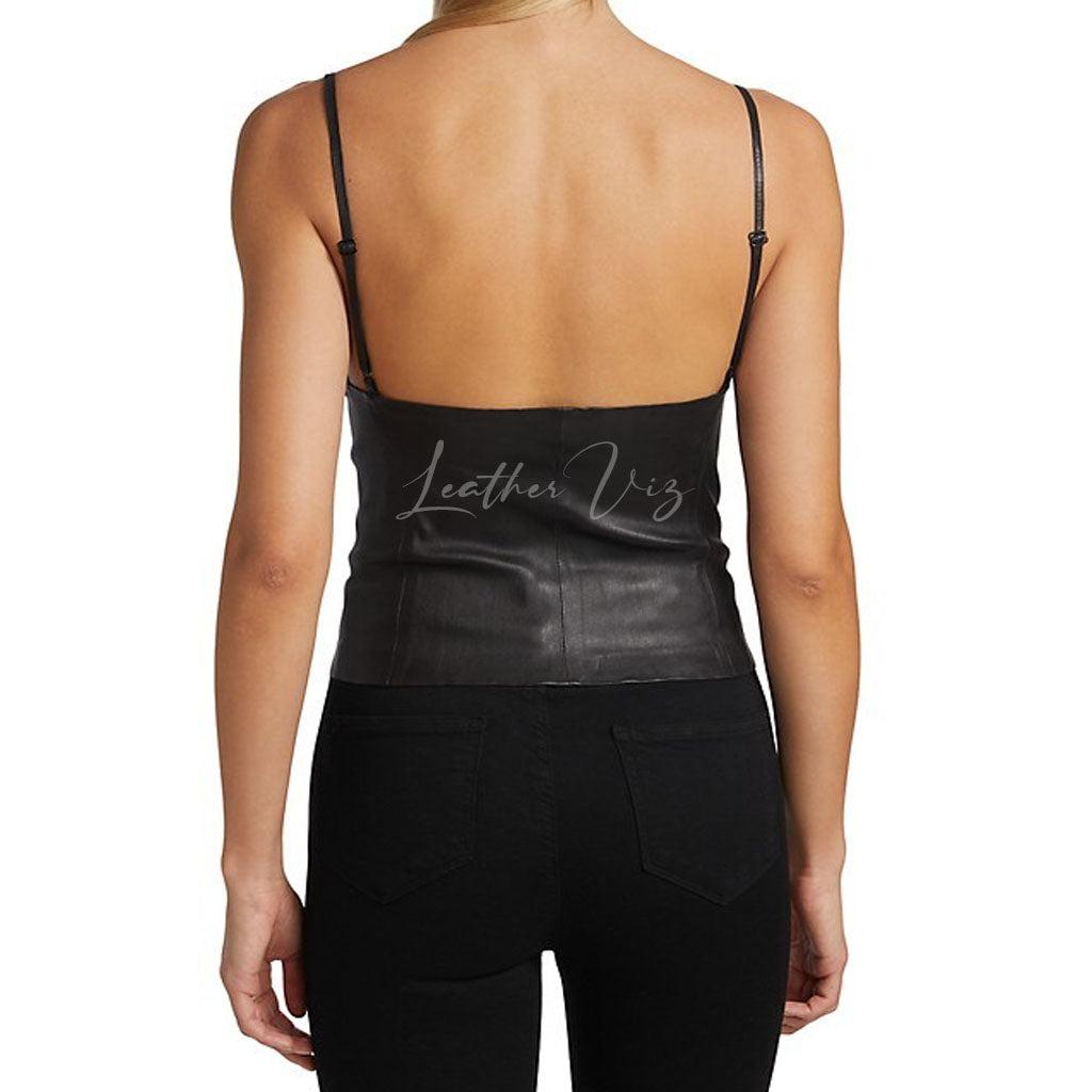 VALENTINE'S DAY SPECIAL FITTED LEATHER CAMI - Image #1