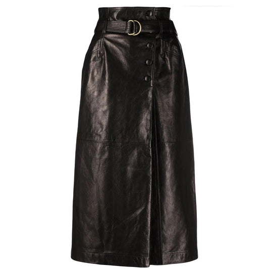 Midi leather skirt