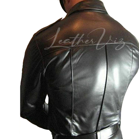 COP STYLE MEN LEATHER SHIRT FOR HALLOWEEN