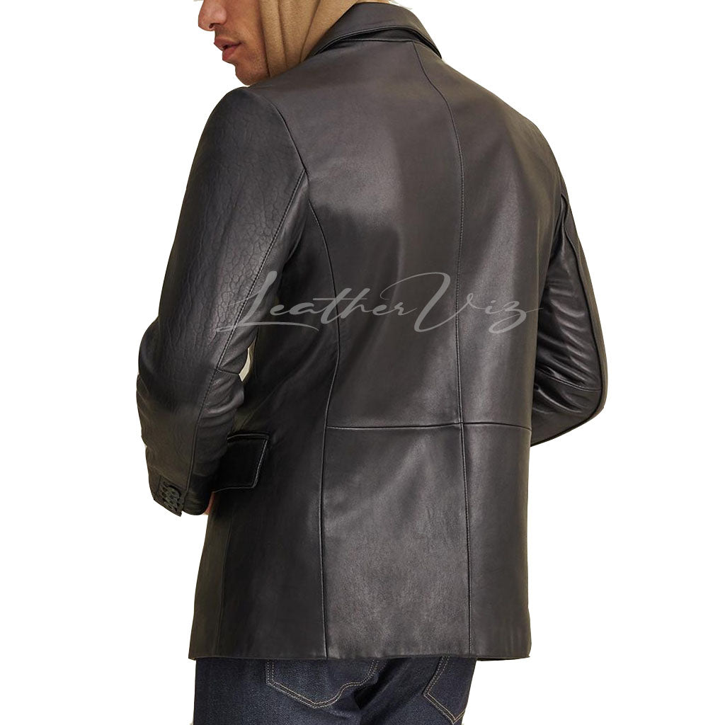 CORPORATE STYLE MEN LEATHER BLAZER