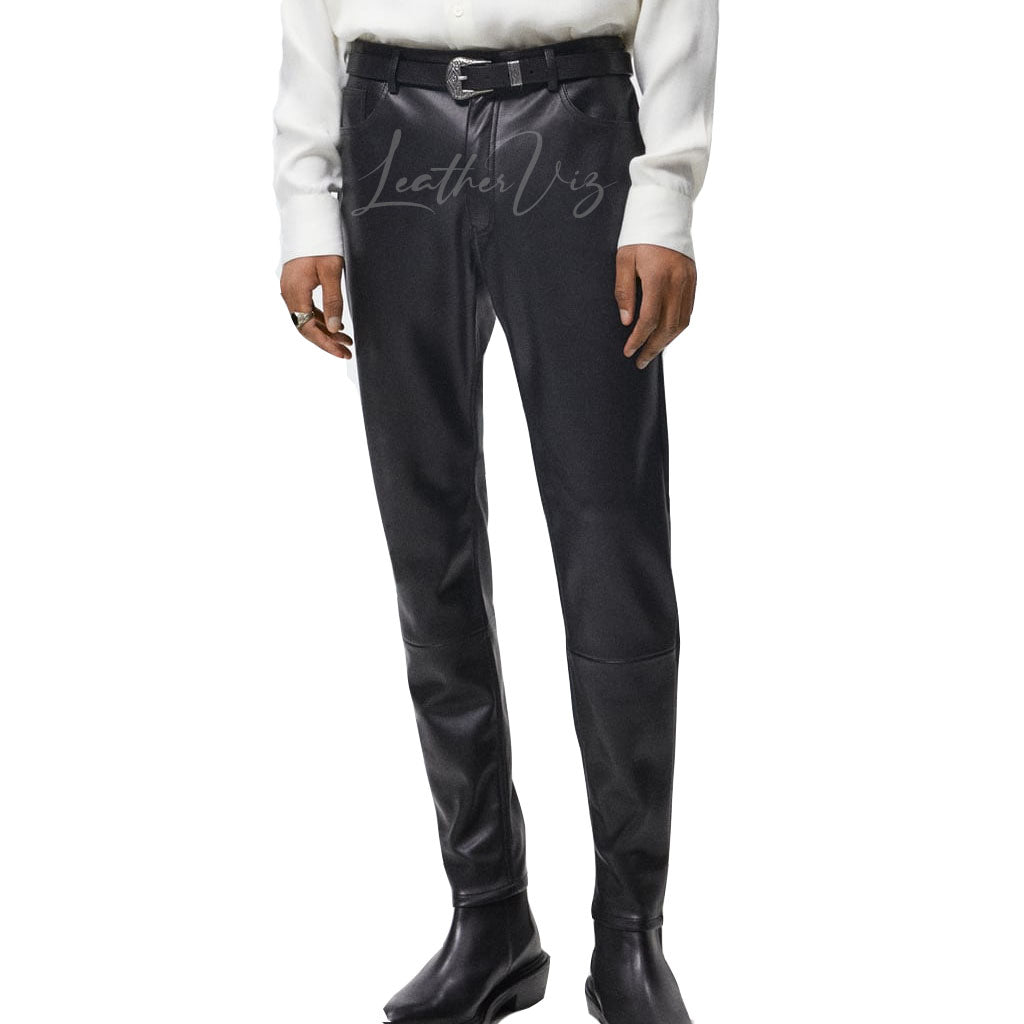 CORPORATE STYLE MEN LEATHER PANTS