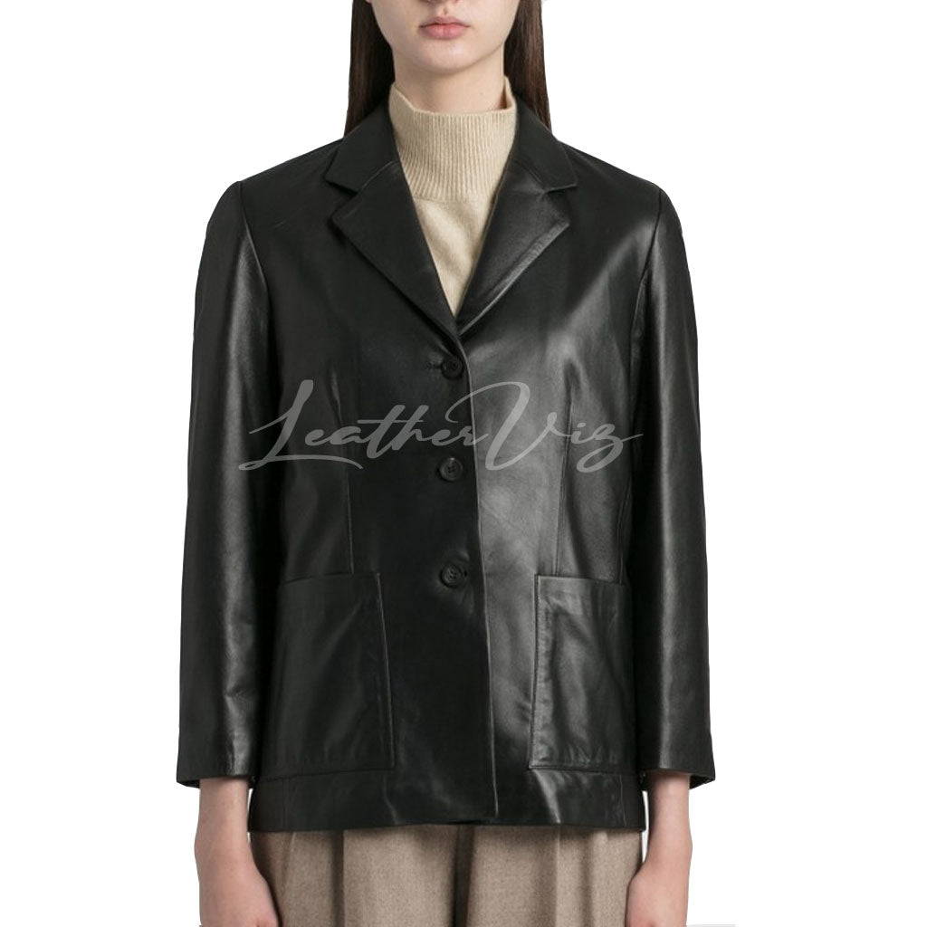 CORPORATE STYLE WOMEN LEATHER BLAZERS