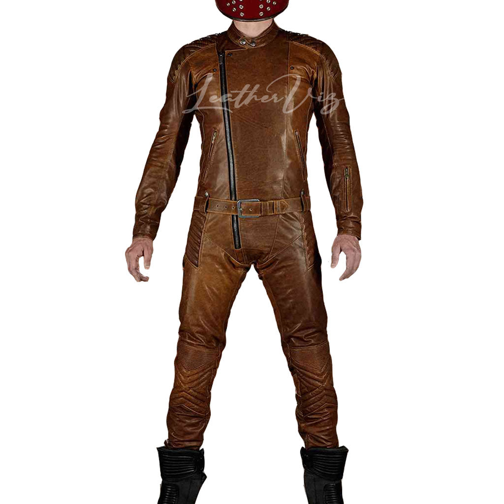 Distressed Leather jumpsuit