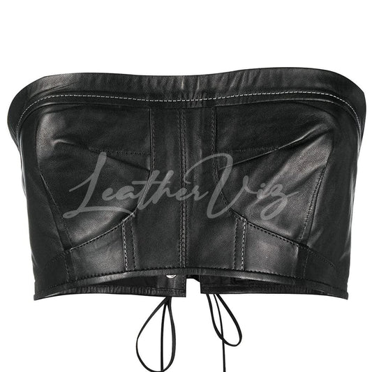 HOT STYLE CROPPED LEATHER TOP FOR WOMEN