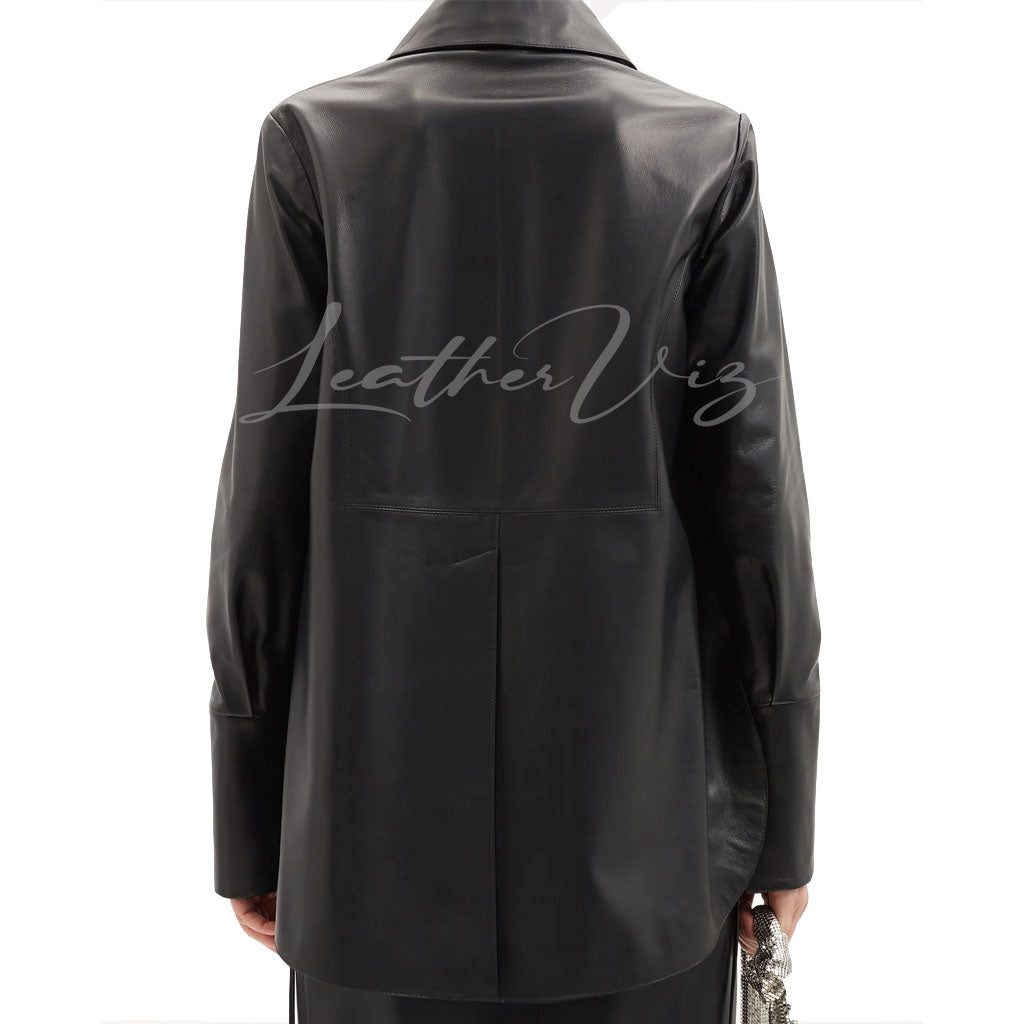 HALLOWEEN SPECIAL EXAGGERATED-COLLAR LEATHER SHIRT