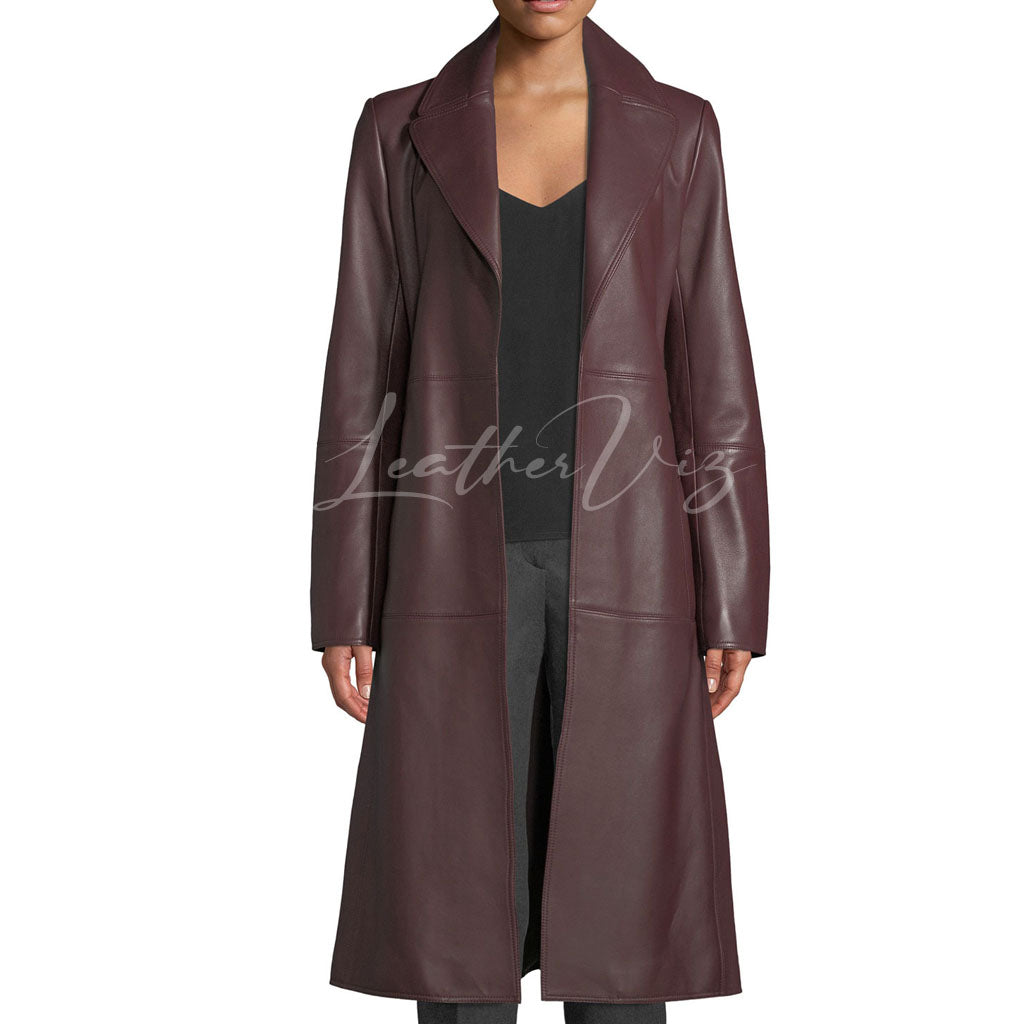 NOTCHED COLLAR WOMEN TRENCH COAT FOR WOMEN