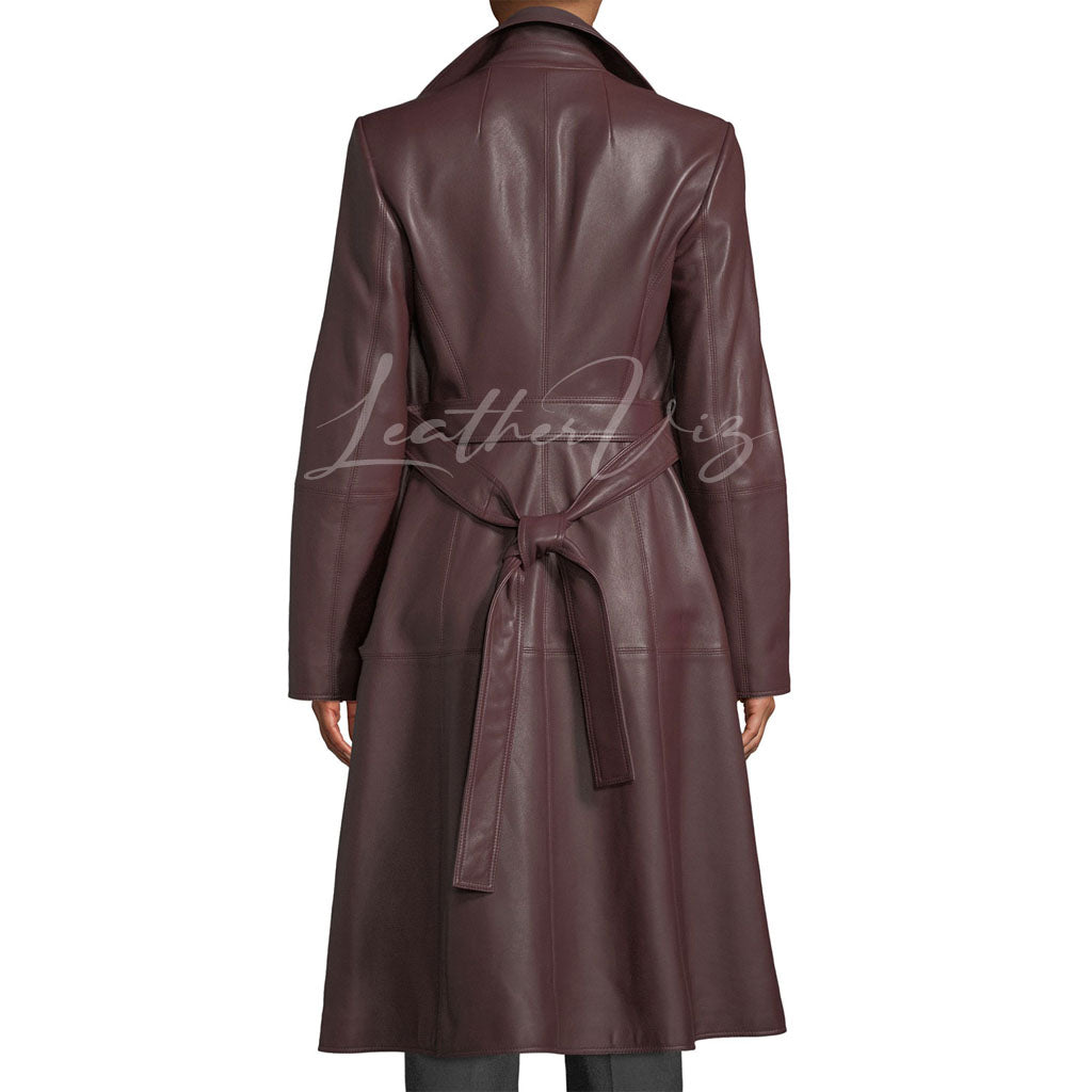 NOTCHED COLLAR WOMEN TRENCH COAT FOR WOMEN