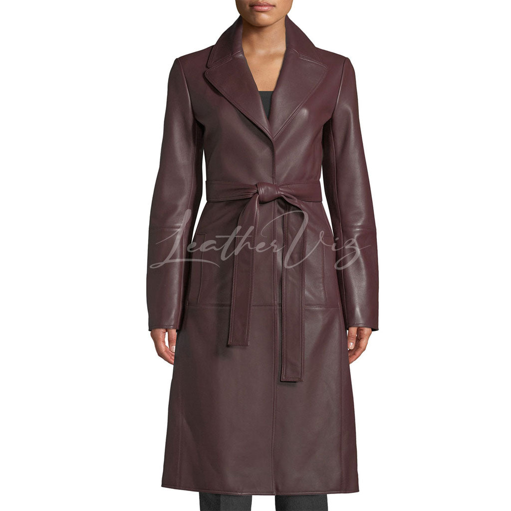 NOTCHED COLLAR WOMEN TRENCH COAT FOR WOMEN