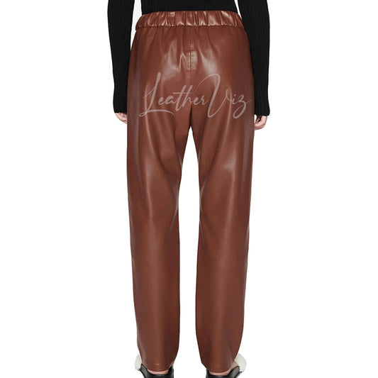 PULL ON STYLE WOMEN LEATHER PANTS