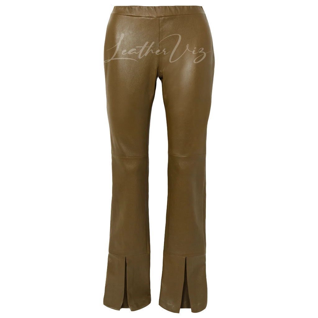 PULL ON STYLE WOMEN LEATHER TROUSER