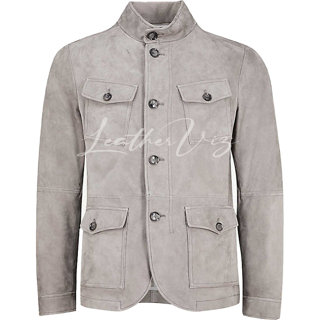 SHIRT STYLE MEN SUEDE LEATHER JACKET