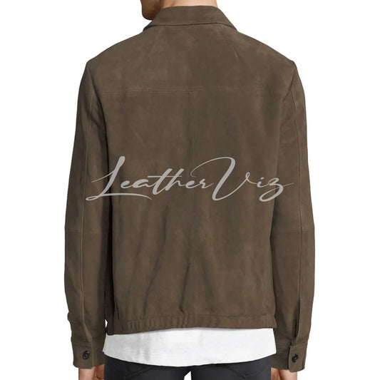 SIMPLE STYLE MEN SUEDE LEATHER JACKET