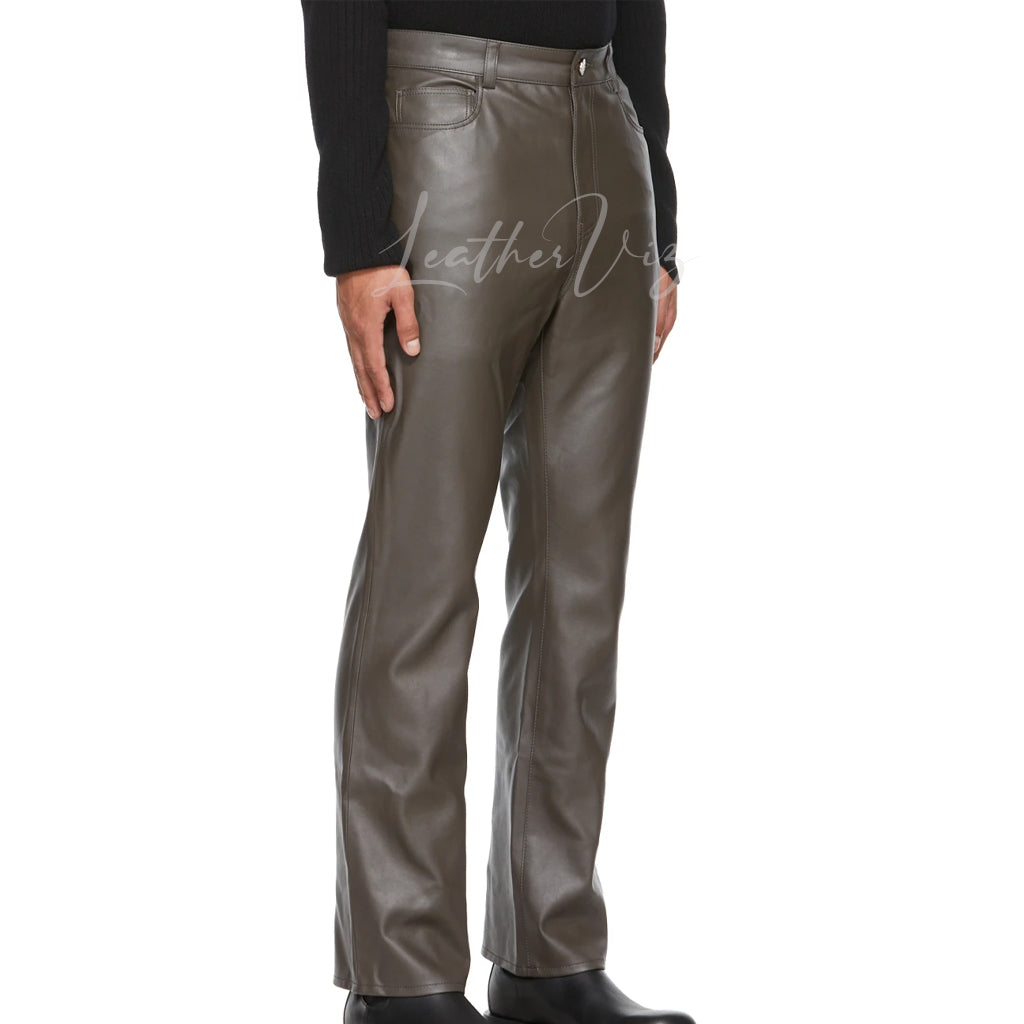 SLIM FIT MEN LEATHER TROUSERS