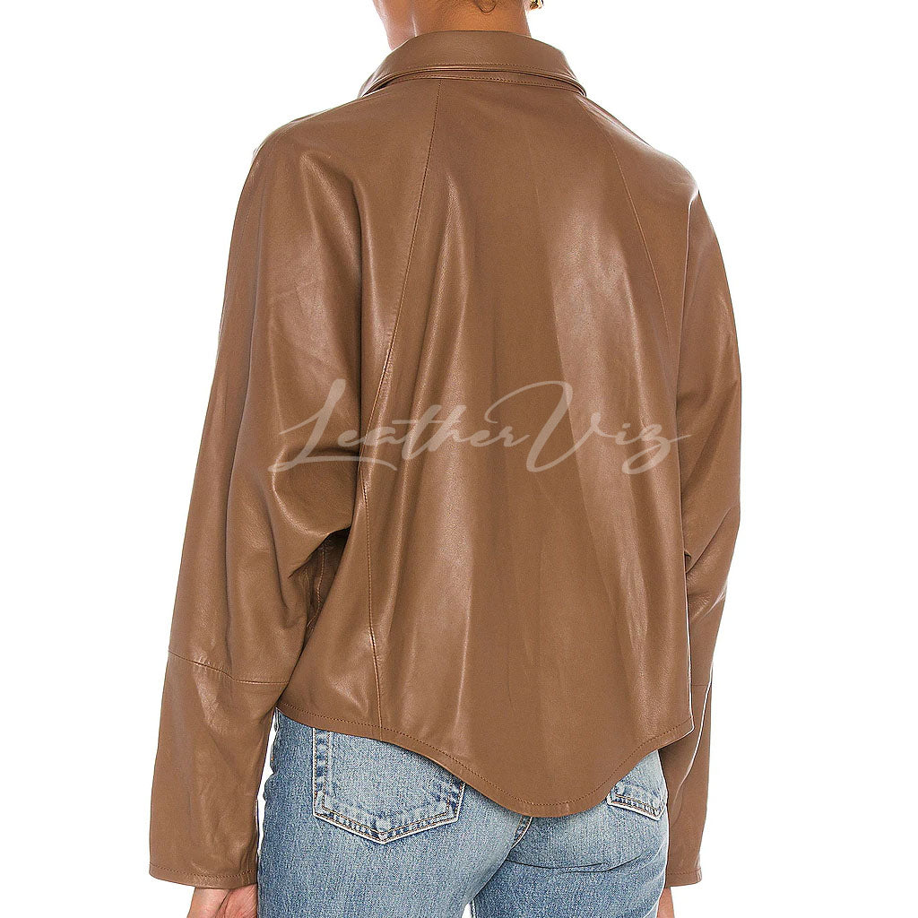 STYLISH LEATHER TUNIC TOP FOR WOMEN