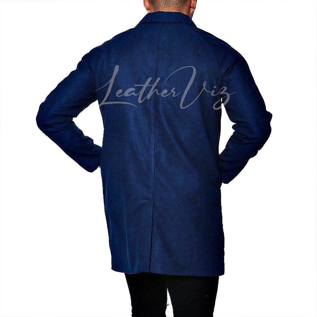 SUEDE LEATHER MEN TRENCH COAT