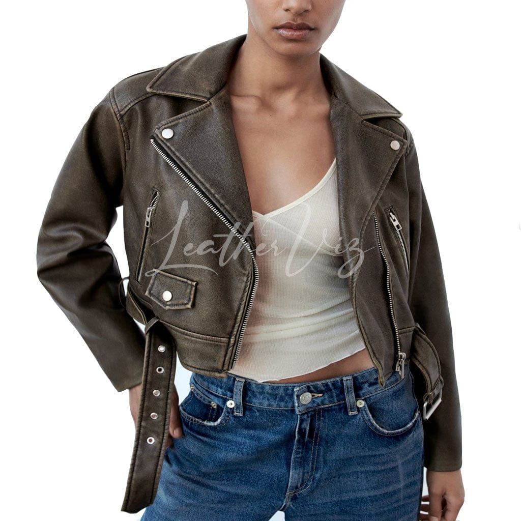 WOMEN BIKER LEATHER JACKET