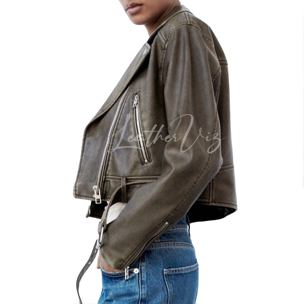 WOMEN BIKER LEATHER JACKET