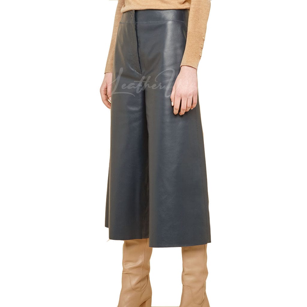 WOMEN LEATHER CULOTTES PANT