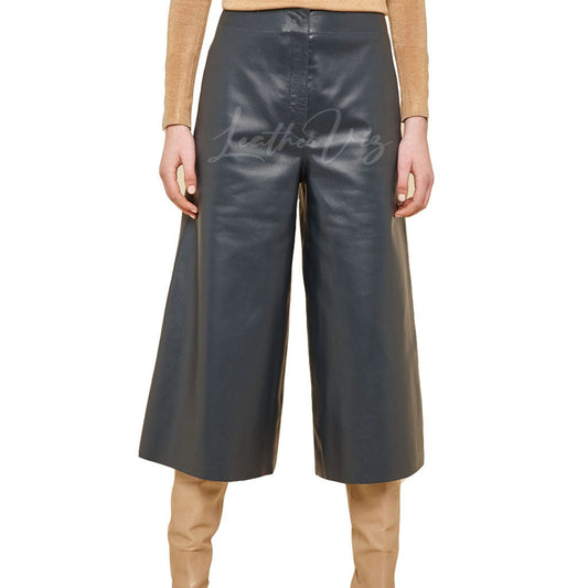 WOMEN LEATHER CULOTTES PANT