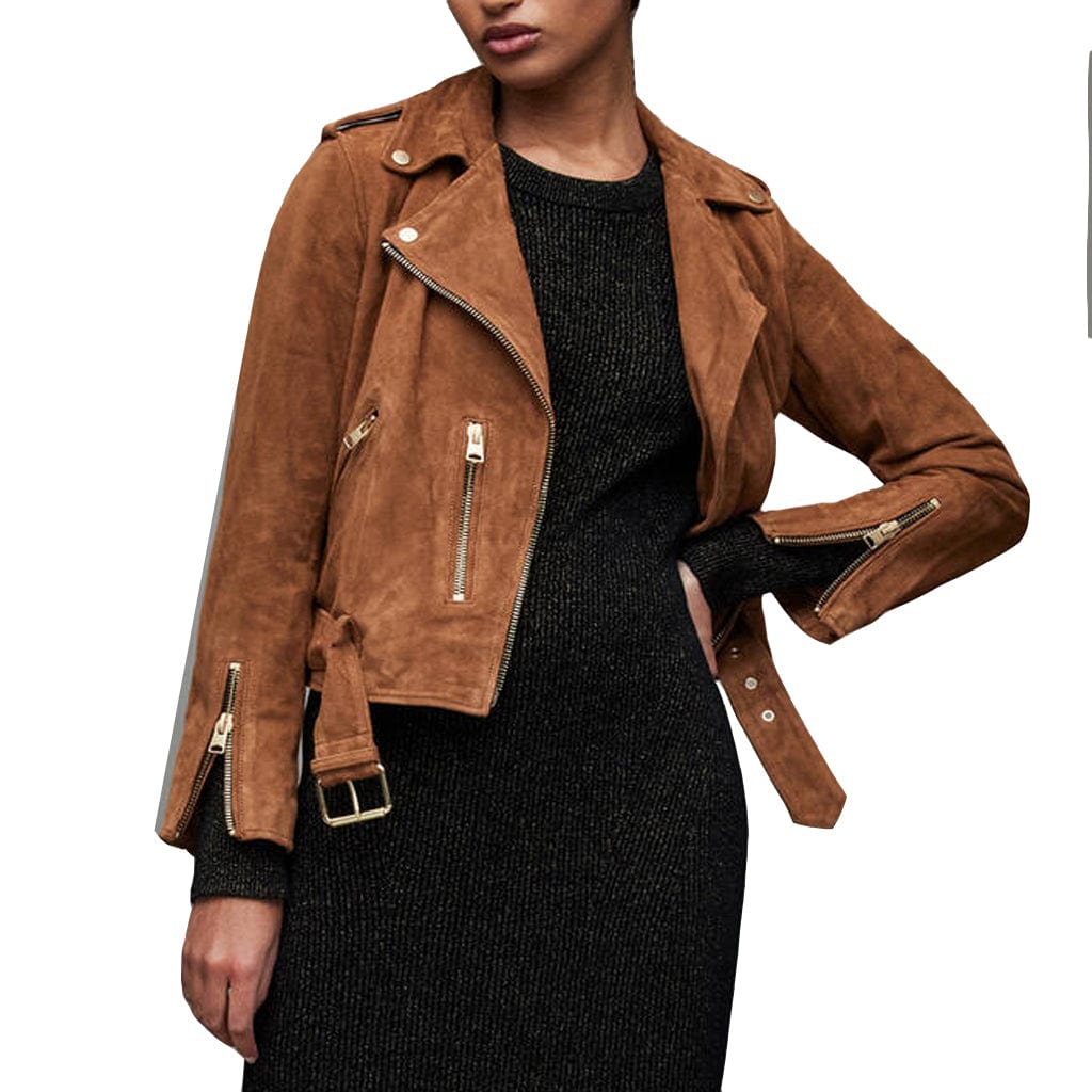 Suede Leather Moto Jacket