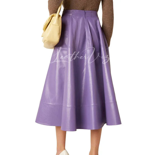 HIGH LOW STYLE WOMEN LEATHER SKIRTS - Image #3