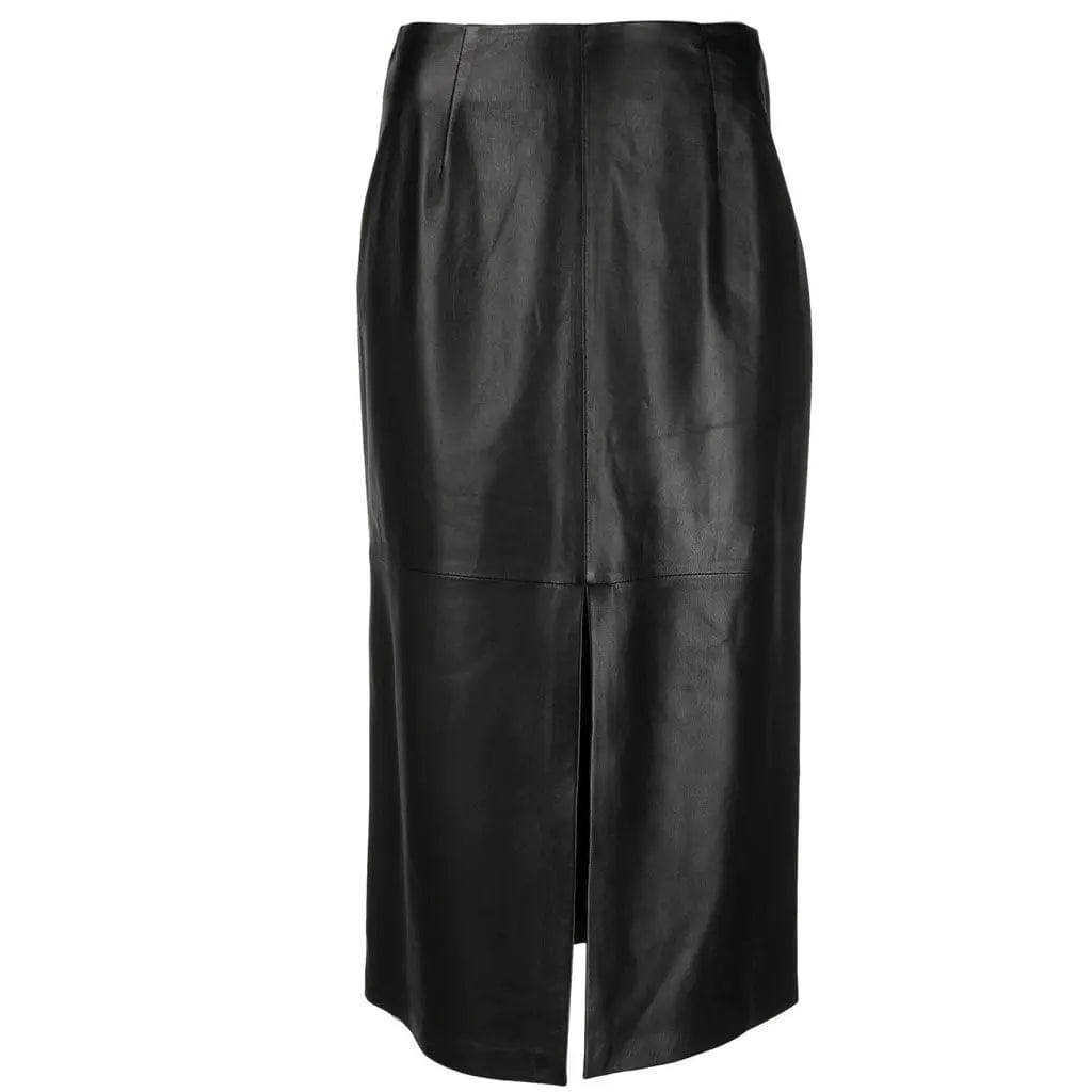 Front Slit-Detail Leather Skirt For Summer - Image #4