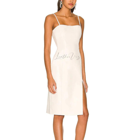 WHITE BRIDAL LEATHER DRESS FOR VALENTINE’S DAY - Image #2