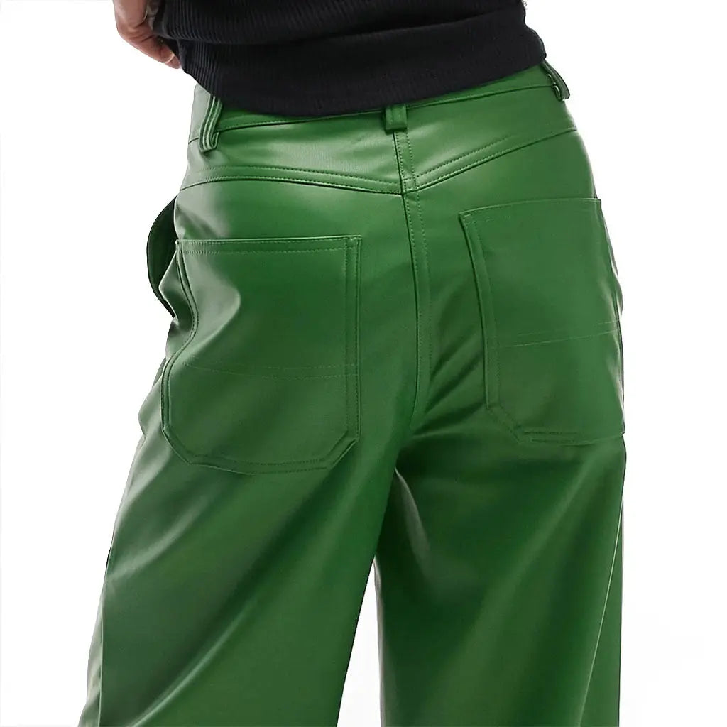 Saint Patrick's Day Special Green Leather Pants - Image #3
