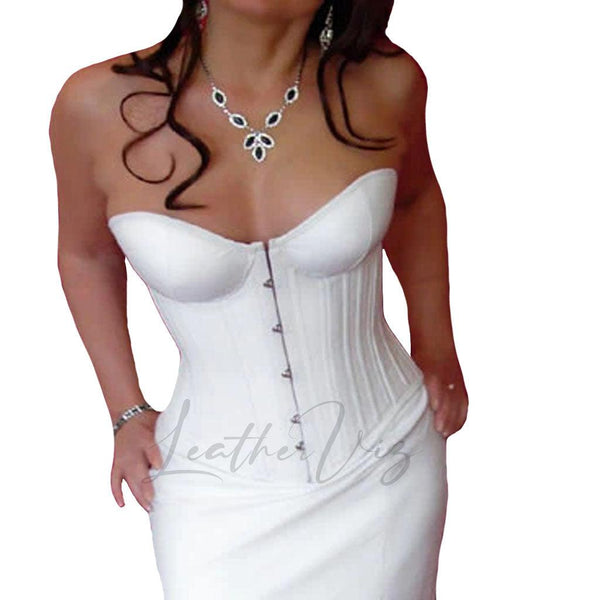 WHITE LEATHER WEDDING DRESS FOR WOMEN- WOMEN WEDDING GOWN – LeatherViz