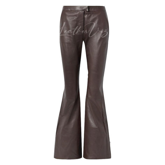 BELL BOTTOM STYLE LEATHER TROUSERS - Image #1