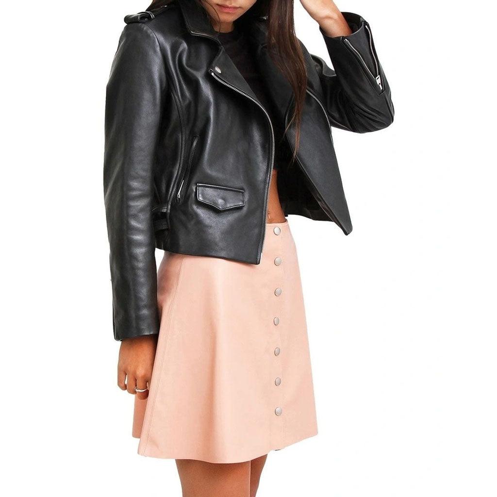 Leather Cropped Jacket 