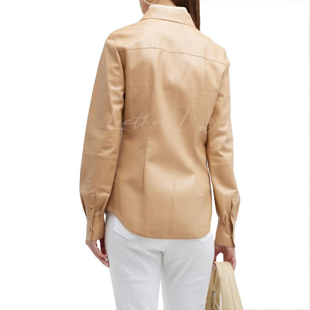 CORPORATE WOMEN LEATHER SHIRT - Image #2